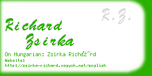 richard zsirka business card